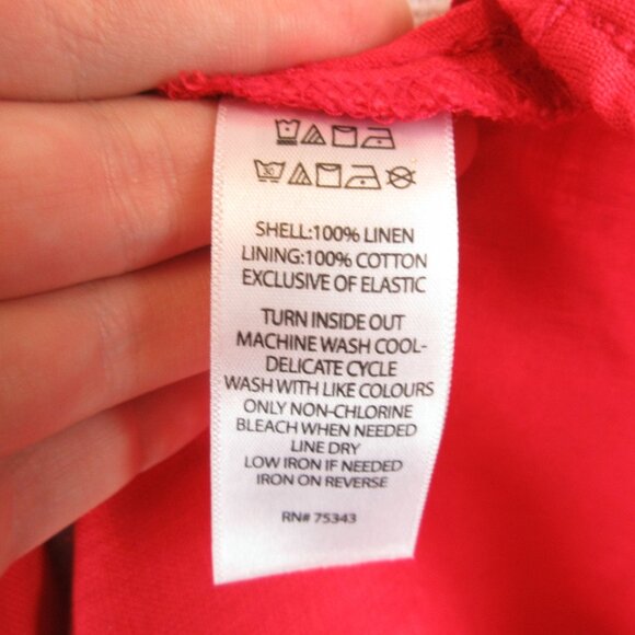 Cynthia Rowley Red Linen Midi Dress Size 6 - Picture 7 of 13